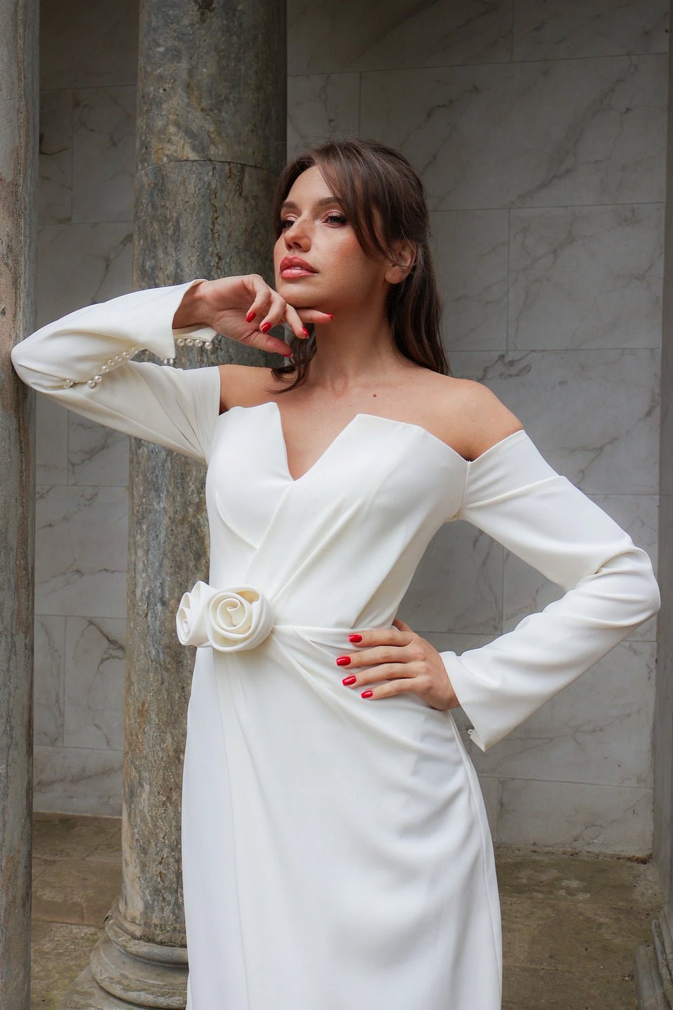 A model in a wedding dress from Karim Design